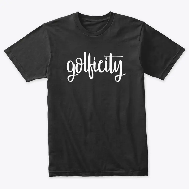 Soft Jersey Golficity script "white" Tee